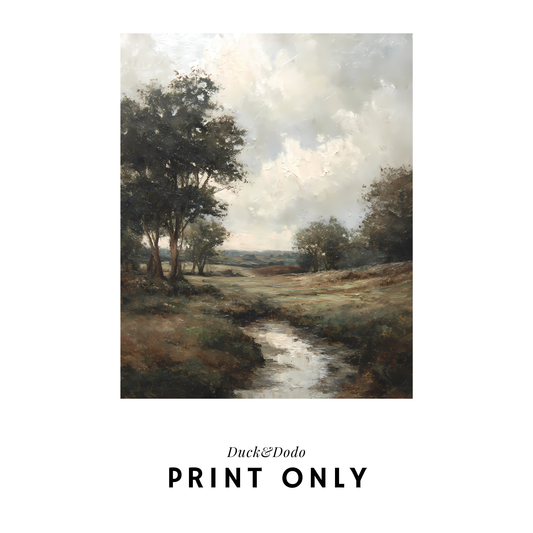 Muted Green vertical Faux Painting Print