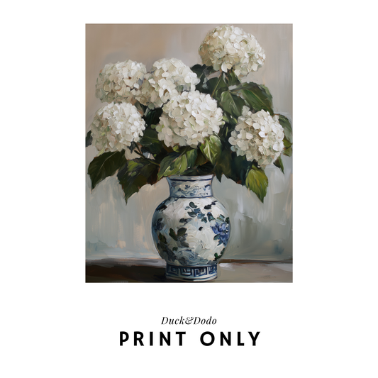 White Hydrangea Print