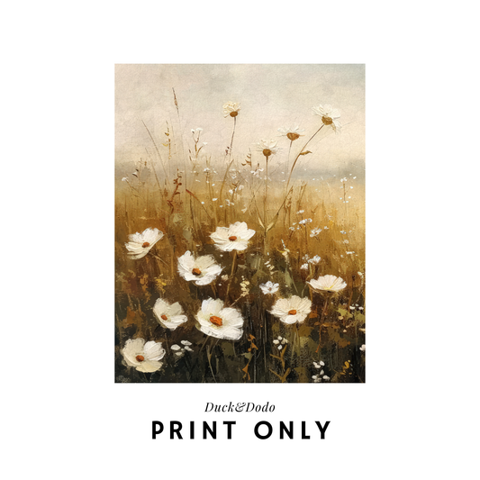 Muted sky daisy print