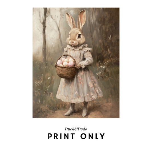 Bunny with Egg Basket Print