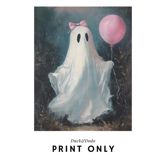 Ghost with Balloon Print