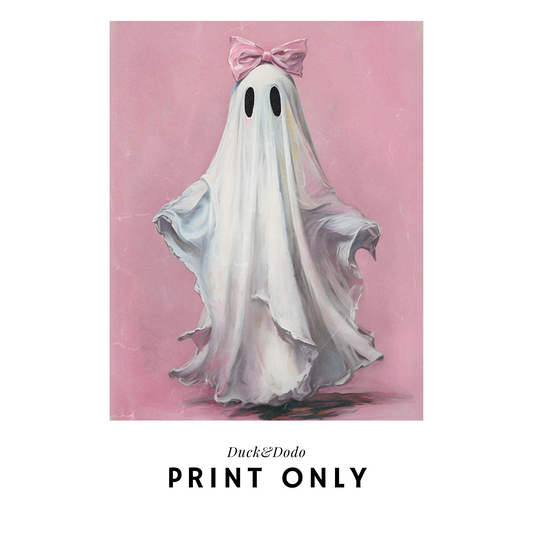 Pink Ghostie with bow print