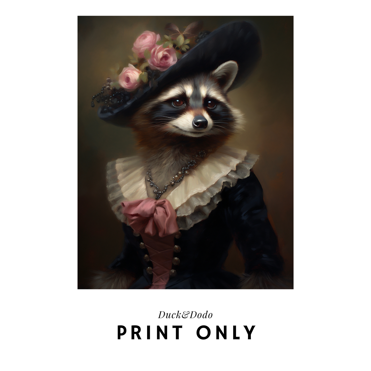 Mrs. Racoon Portrait Print