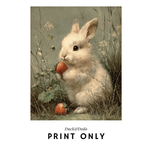 Bunny with Strawberry Print