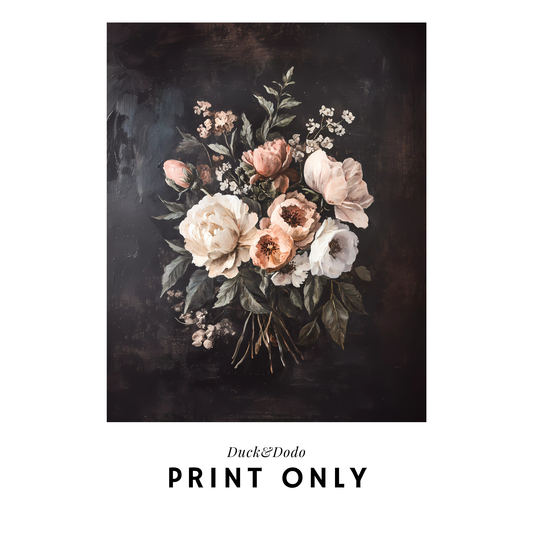 Dark Flower Bouquet Print