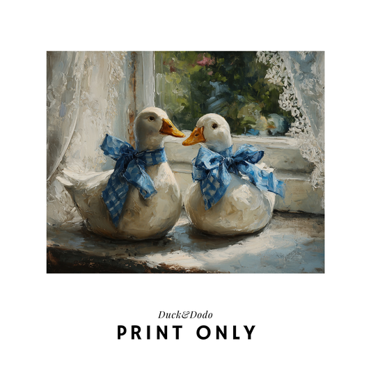 Goose with Ribbon Print
