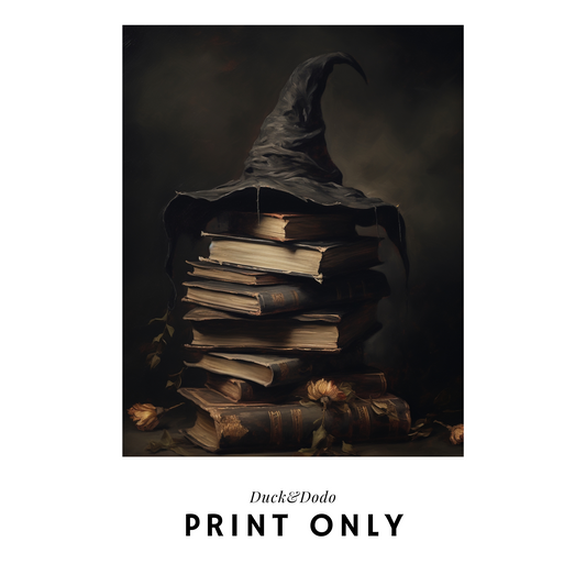 Witch Hat Bookstack Print