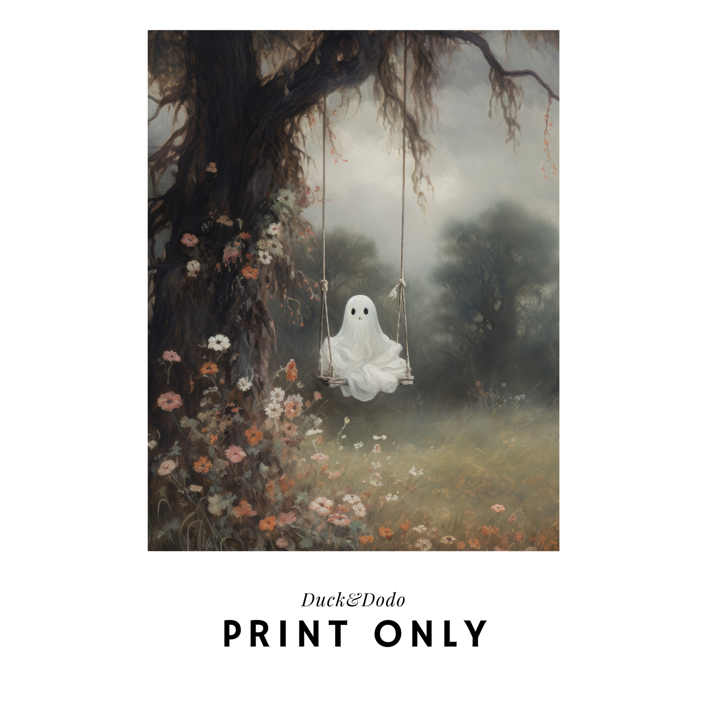 Swinging Ghost Print