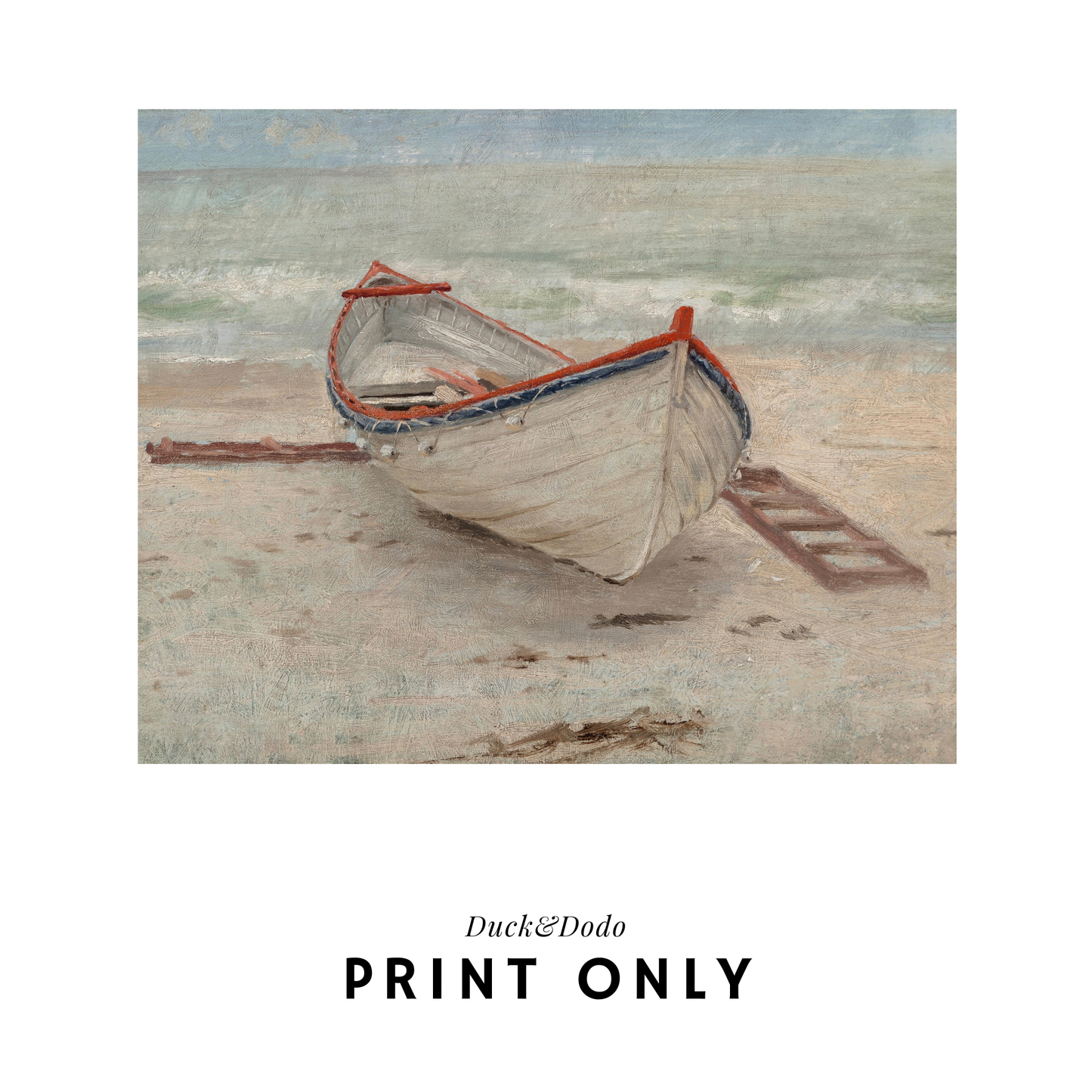 boat on beach print