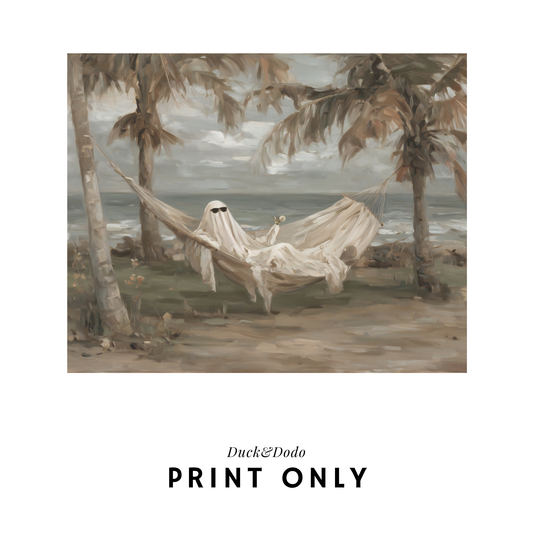 Lounging Ghost Print